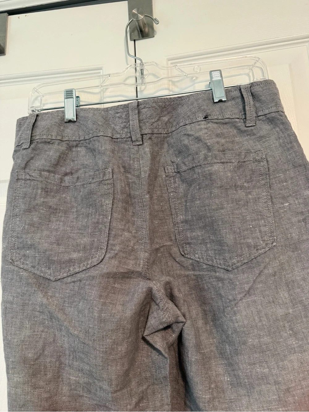 Banana Republic Gray Linen-Blend Chinos - Relaxed Straight Fit Sz 6